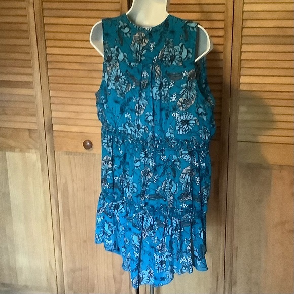 K. Jordan Tank Top tunic blouse long back hem Vee neck Large - Picture 2 of 9